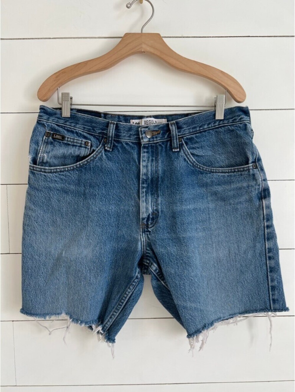 Vintage Lee Cutoff Jean Shorts W38 90's Grunge Indie Classic Streetwear Y2K Boho